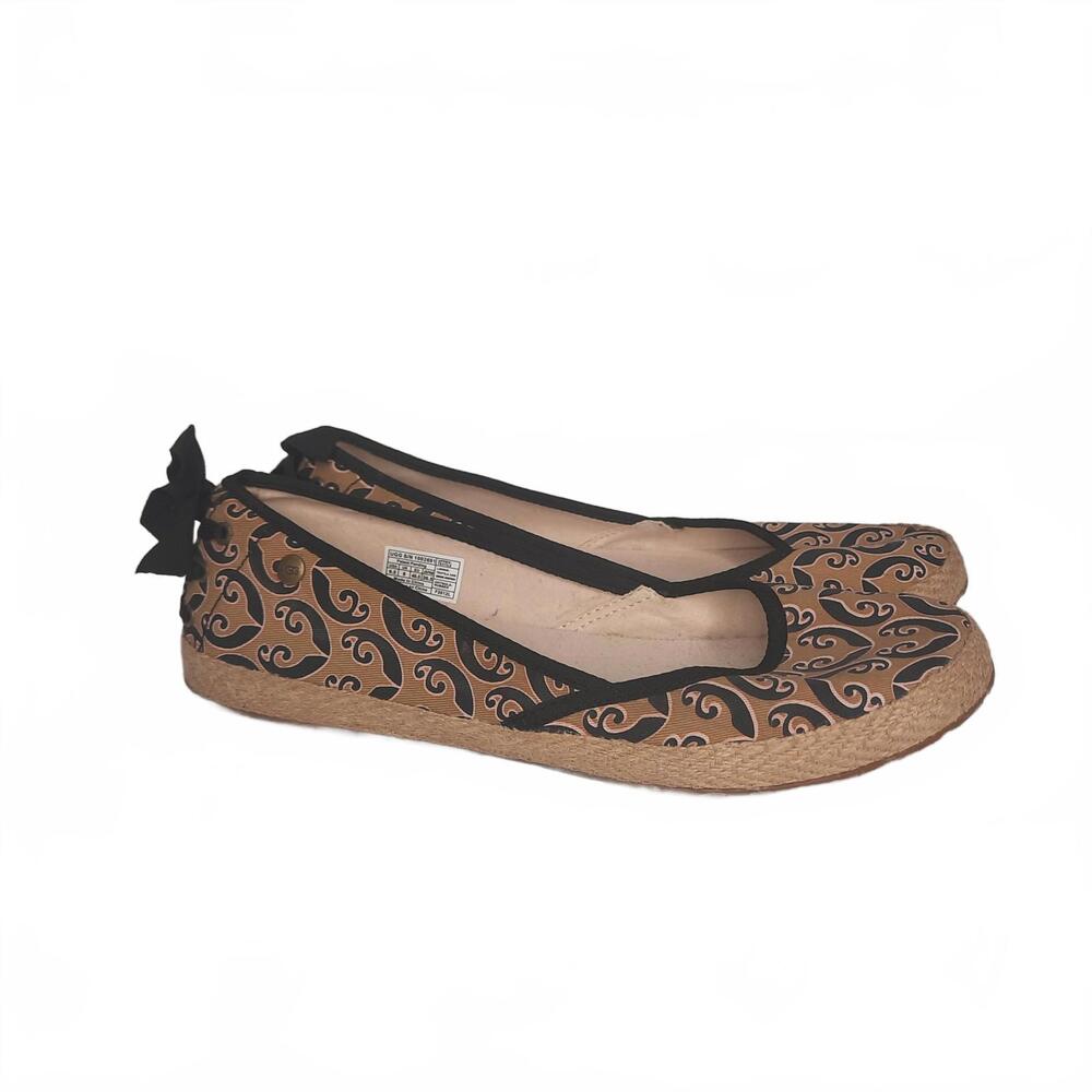 Women’s Brown Patterned Espadrille Ballet Flats